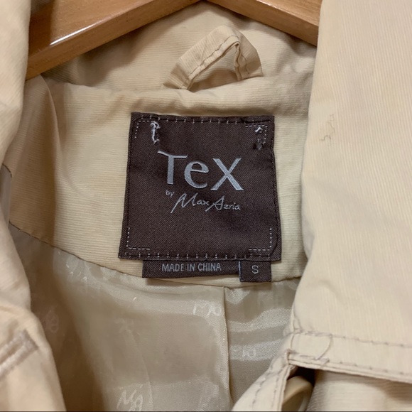 Tex by Maxazria Khaki Tan Belted Trench Coat S - Picture 3 of 7